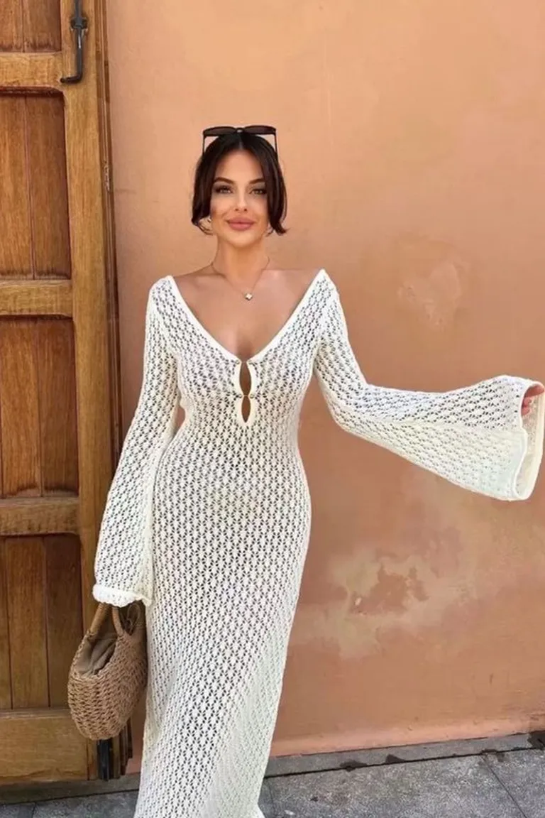 Vestido Crochet Blanco: Elegancia Veraniega con Estilo Bohemio de ootd para argentina