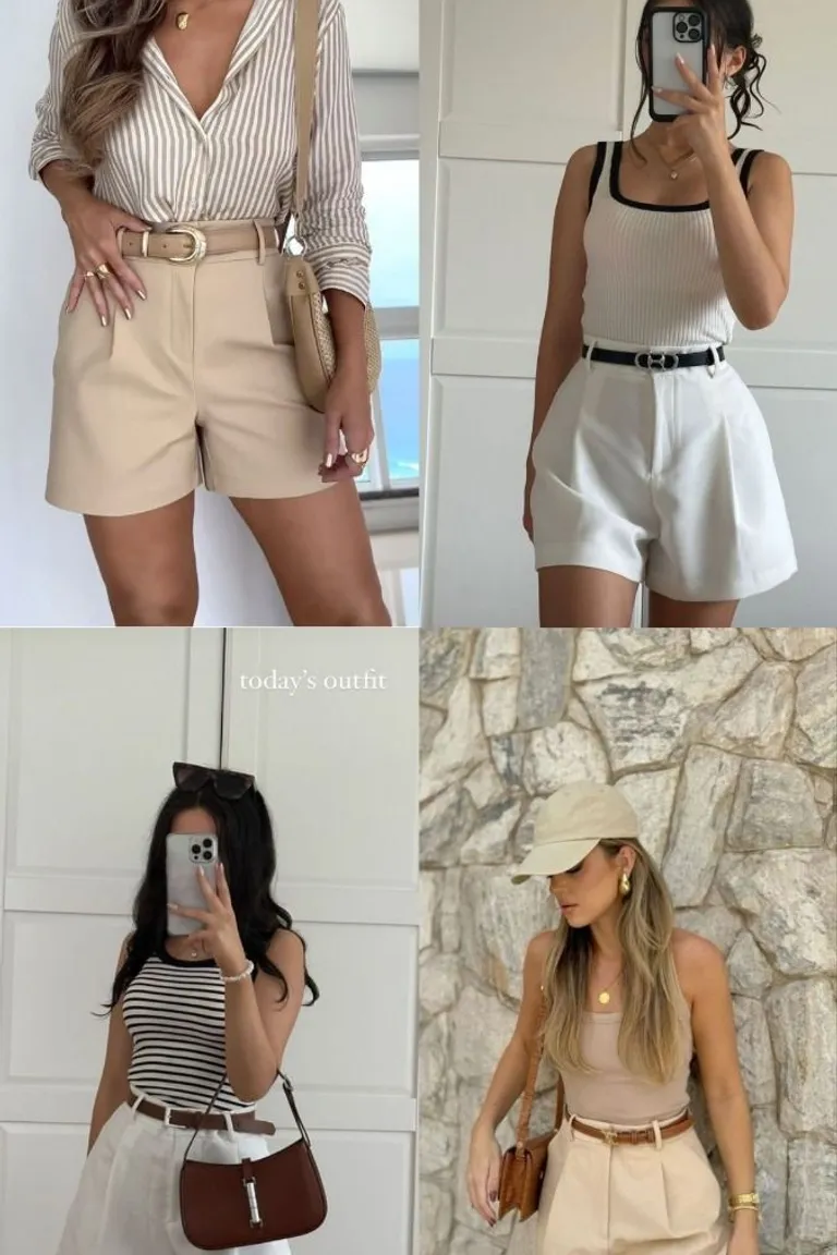 Looks Veraniegos en Tonos Neutros: Shorts y Tops para Días Cálidos de ootd para argentina
