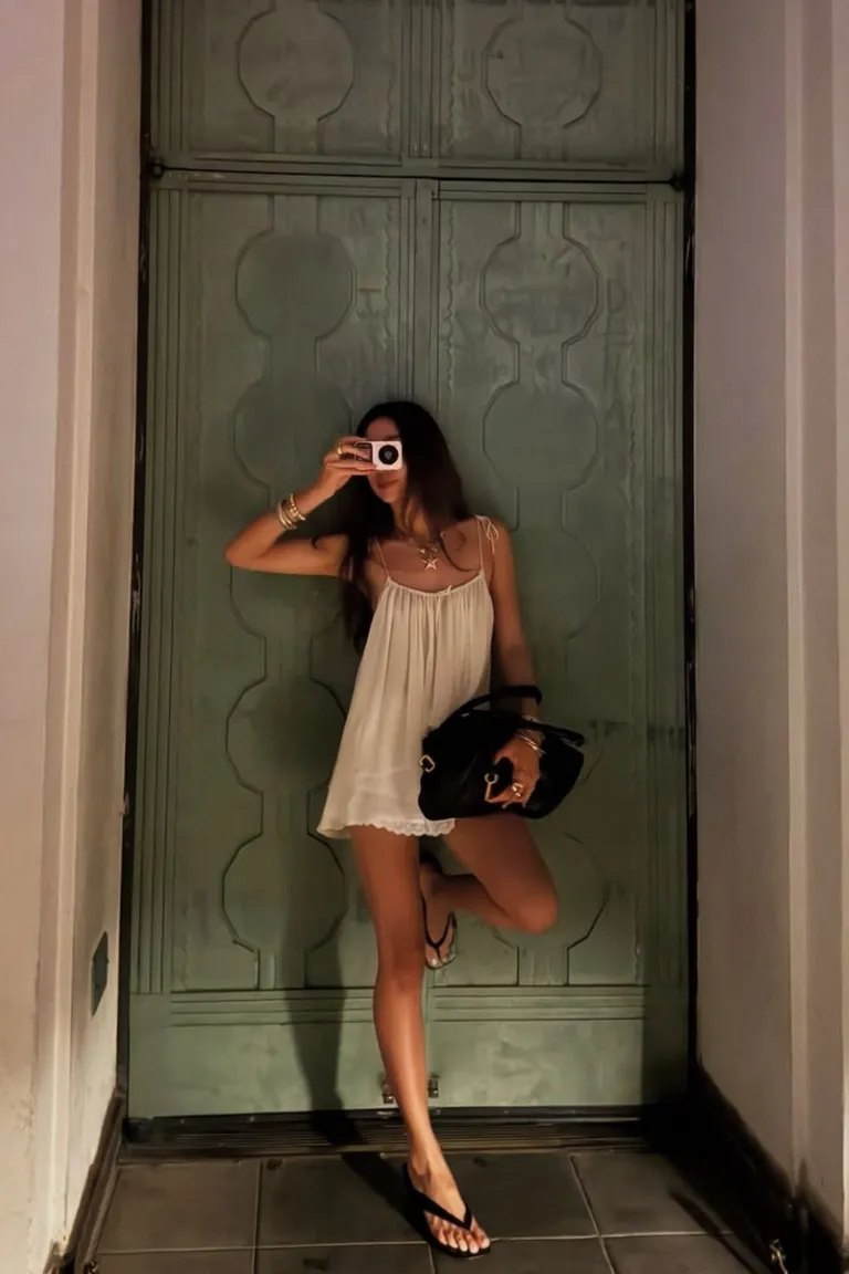 Minimalismo Urbano: El Arte del Vestido Blanco en Movimiento de ootd para argentina