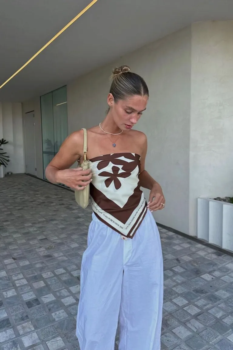 Vestido Elegante Bicolor: Azul Cielo y Marrón Chocolate de ootd para argentina