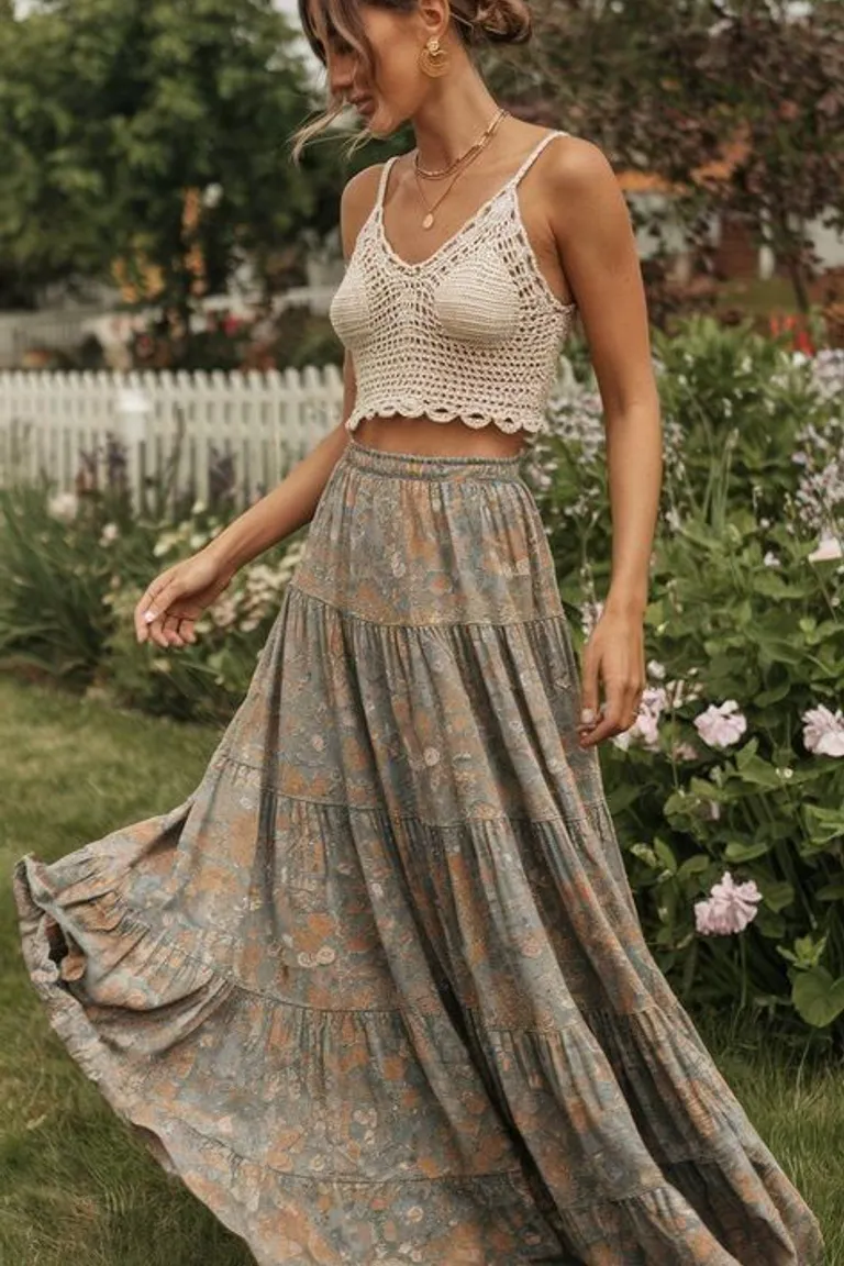 Vestido Bohemio Floral con Encaje: Tendencia Verano Romántica de ootd para argentina