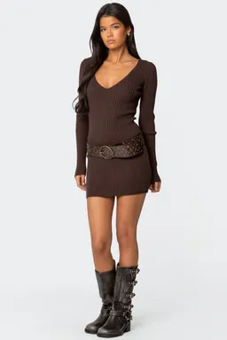 Mini vestido acanalado cuello de Edikted en Vestidos para argentina