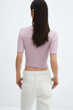 Polo cremallera rayas de Mango en Buzos y Sweaters para argentina