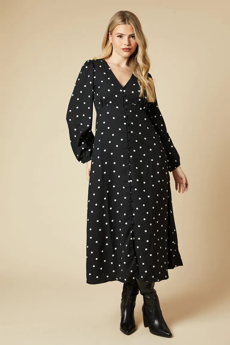 Vestido Midi Fotos De Vestidos De Lunares Vestido Midi Zara