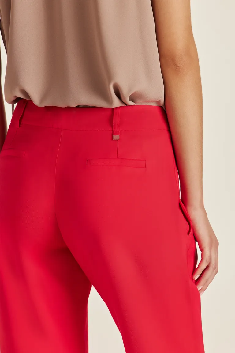 Pantalón de vestir rojo con cierre frontal y corte recto para mujer de Tucci en Pantalones para argentina