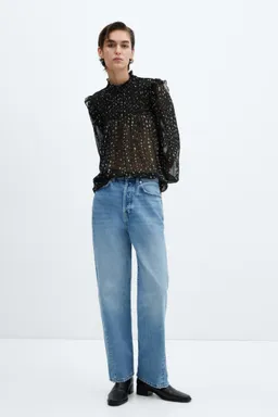 Blusa estampada con volantes de Mango en Blusas para argentina
