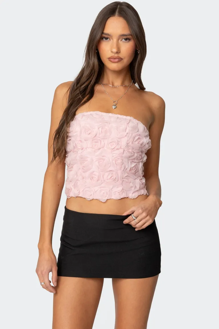 Corset floral texturizado rosee de Edikted en Tops para argentina