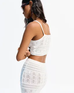 Falda midi rústica calada de Bershka en Faldas para argentina