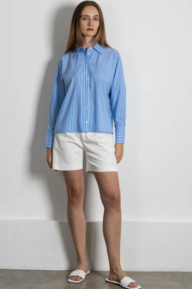Camisa rayada de corte ajustado para mujer, confeccionada en tejido plano de Kill en Camisas para argentina