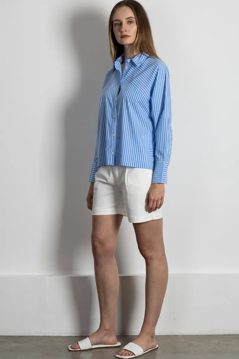 Camisa rayada de corte ajustado para mujer, confeccionada en tejido plano de Kill en Camisas para argentina