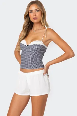Corset ajedrez encaje peekaboo de Edikted en Tops para argentina