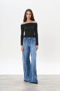 Jean denim penny ancho de Magda en Pantalones para argentina