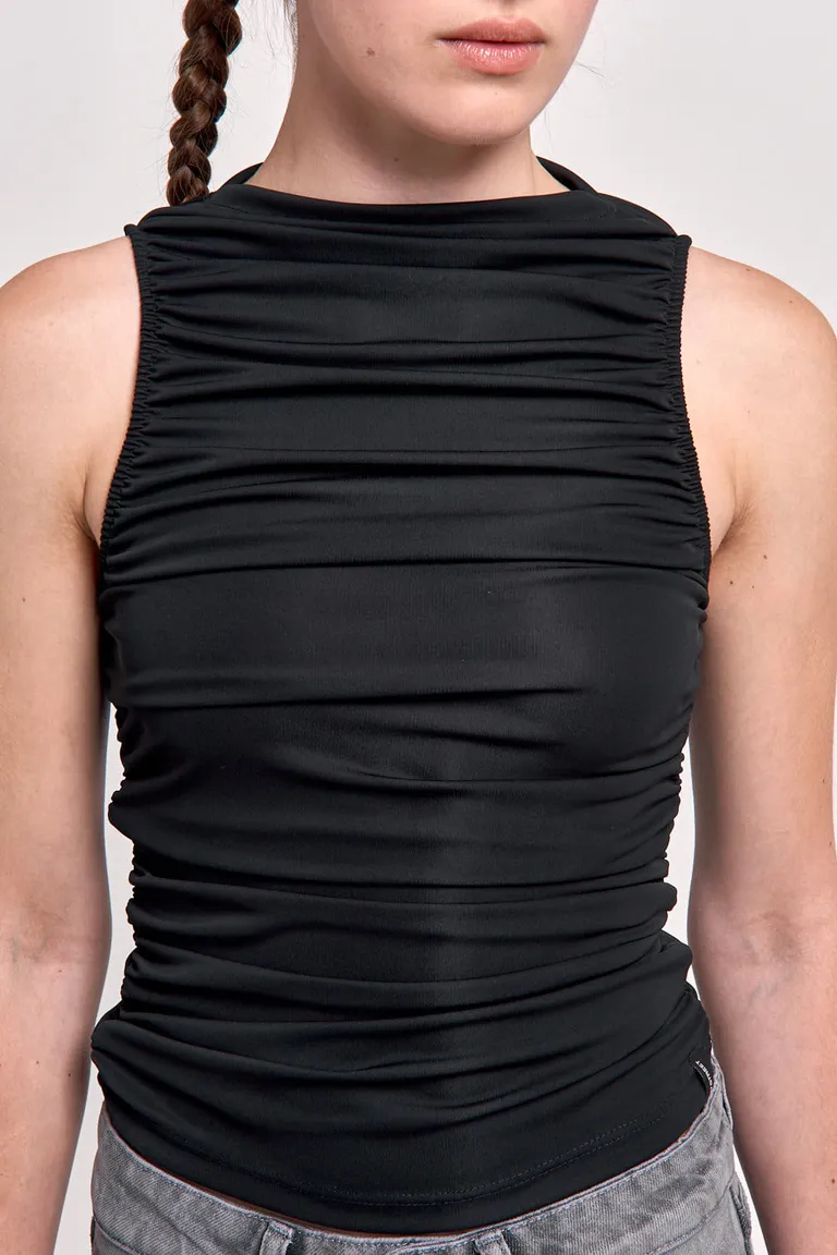Top sin mangas con frunces laterales y escote cerrado de 47 Street en Tops para argentina