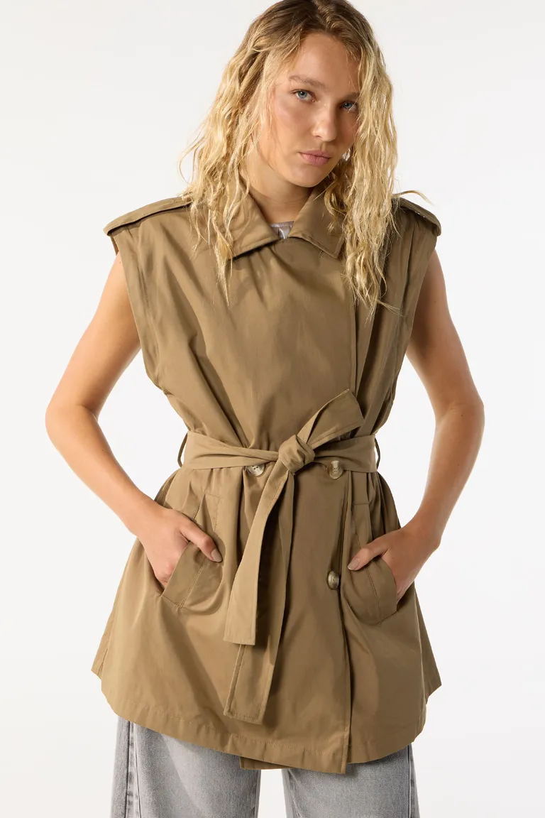 Chaqueta trench de corte relajado y estilo clásico para mujer de Cuesta Blanca en Chaquetas para argentina