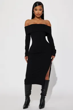 Vestido midi rib acanalado de Fashion Nova en Vestidos para argentina