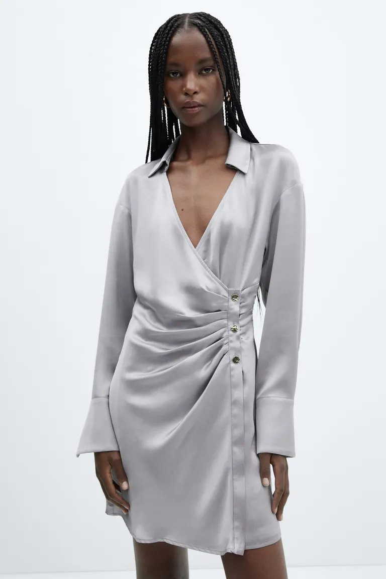 Vestido satinado triple botón de Mango en Vestidos para argentina