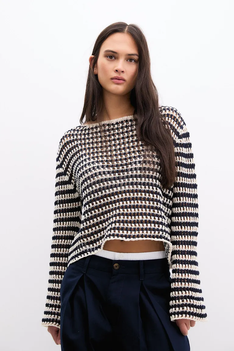 Jersey rayado crochet de Pull&Bear en Buzos y Sweaters para argentina
