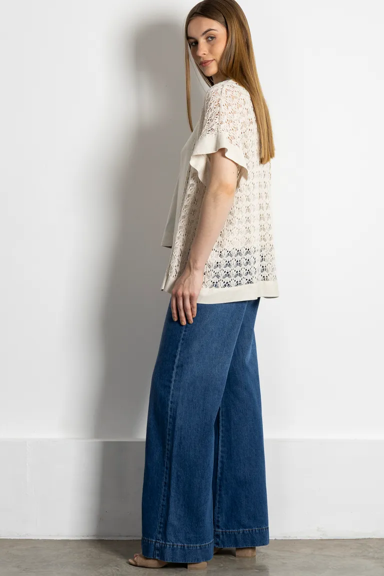 Elegante poncho beige de tela tejida con detalles en lino para mujer de Kill en Capas y Ponchos para argentina