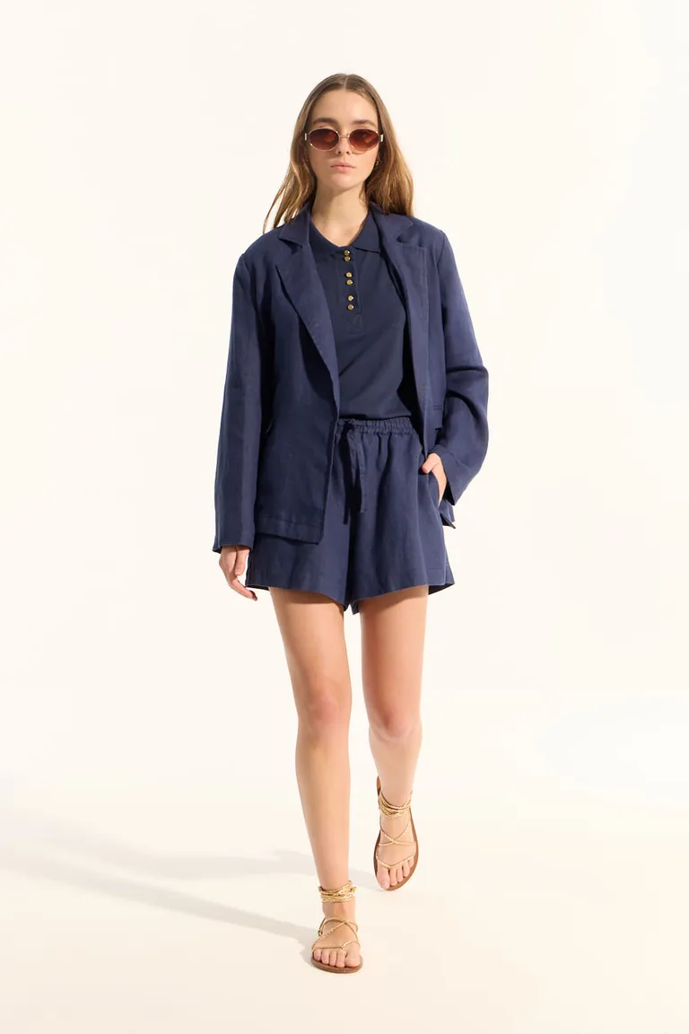 Shorts de lino de tiro medio con detalles de bolsillos de Portsaid en Shorts para argentina