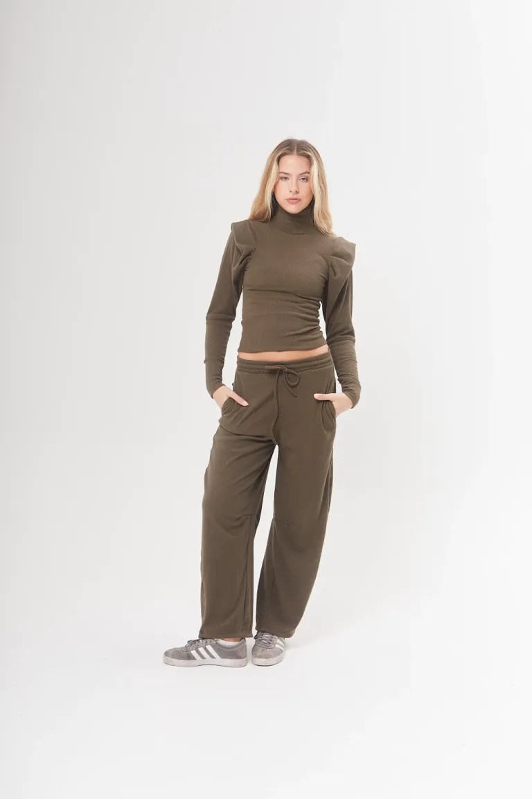 Pantalón ancho de morley kerry brushed con cintura elástica y cordón a tono de Belle en Pantalones para argentina