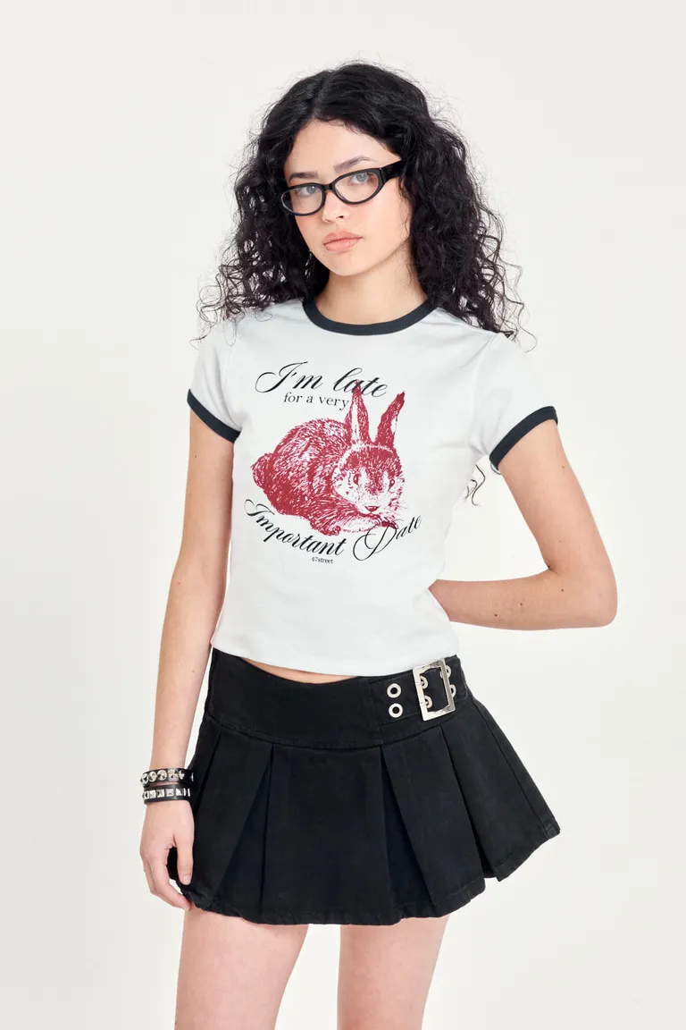 Remera de algodón con estampado de conejo para mujer de 47 Street en Remeras para argentina