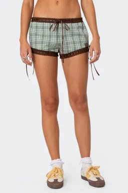 Shorts cuadros detalle encaje de Edikted en Shorts para argentina