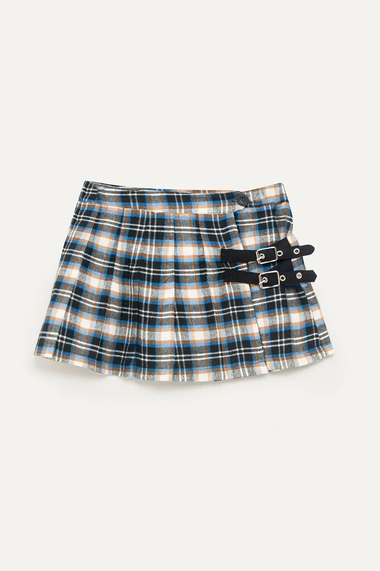 Falda corta tableada con estampado de cuadros y cintura entallada de estilo colegial urbano de 47 Street en Faldas para argentina