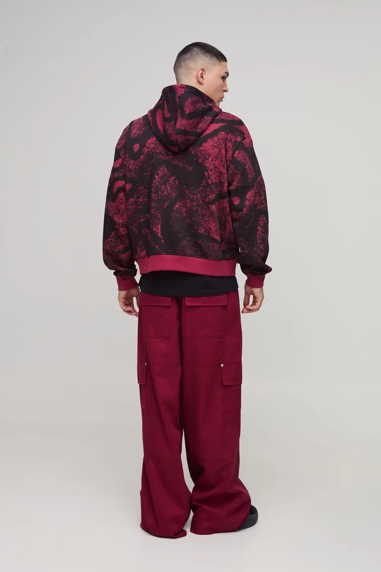 Buzo canguro ajustado aop cremallera de Boohooman en Buzos y Sweaters para argentina