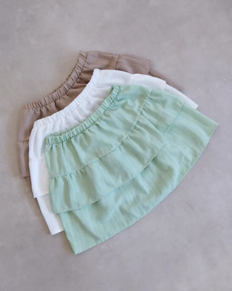 Falda boho de lino texturado con detalle de volado de Lemmon en Faldas para argentina