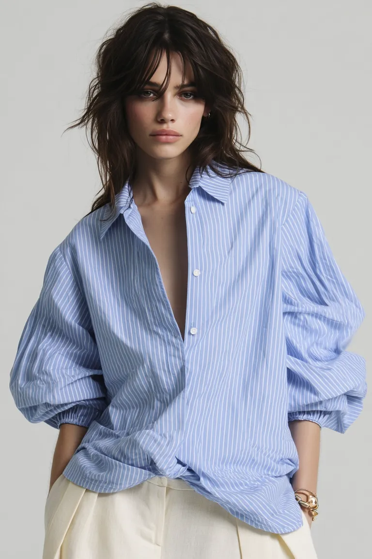 Camisa de algodón de rayas en corte oversize para mujer de Maria Cher en Camisas para argentina