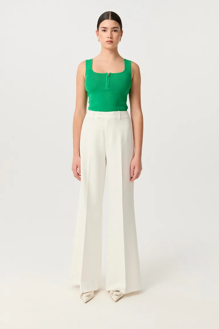 Top tejido en punto liso con escote cuadrado y breteles anchos de Markova en Tops para argentina