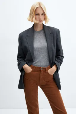 Pantalón recto tiro medio pana de Mango en Pantalones para argentina