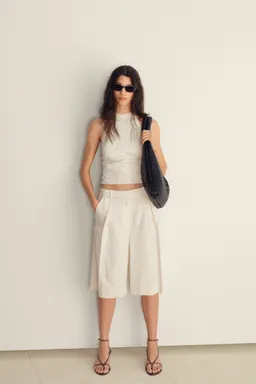 Top halter rayas lino de Mango en Tops para argentina