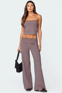 Pantalón lihi rayado plegado de Edikted en Pantalones para argentina