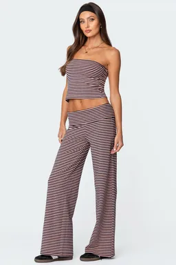 Pantalón lihi rayado plegado de Edikted en Pantalones para argentina