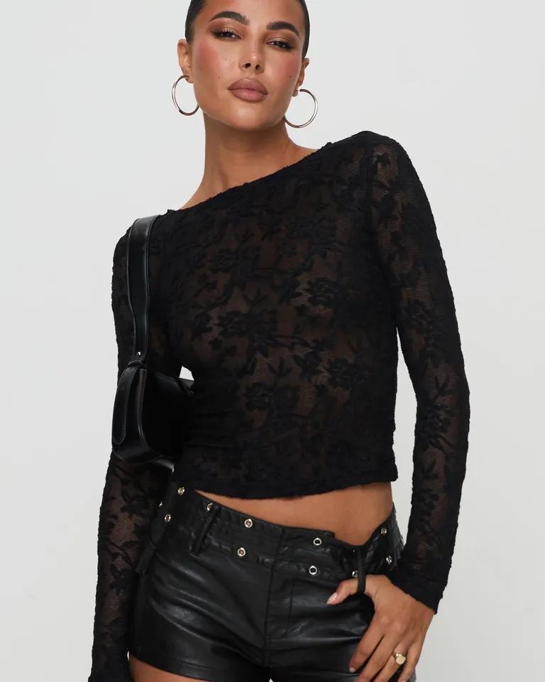 Top transparente martine negro de Princess Polly en Tops para argentina