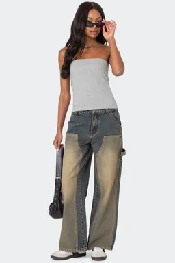 Jeans tiro bajo con paneles de Edikted en Pantalones para argentina