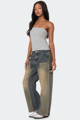 Jeans tiro bajo con paneles de Edikted en Pantalones para argentina