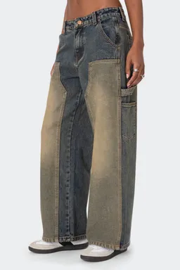 Jeans tiro bajo con paneles de Edikted en Pantalones para argentina