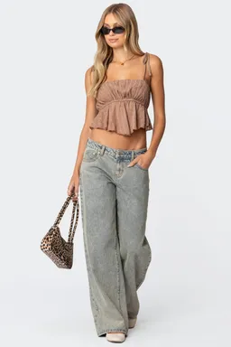 Top rylie chiffon texturizado acampanado de Edikted en Tops para argentina