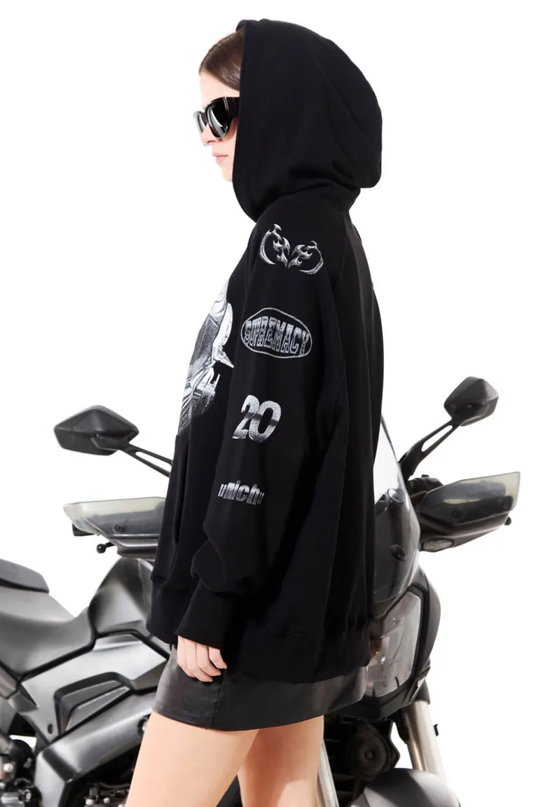 Buzo oversize con capucha y estampa frontal con detalle en puños de 47 Street en Buzos y Sweaters para argentina