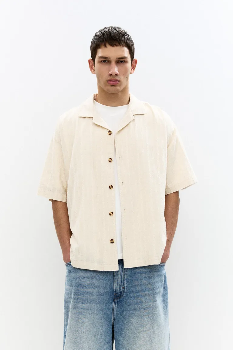 Camisa lino manga corta de Pull&Bear en Camisas para argentina