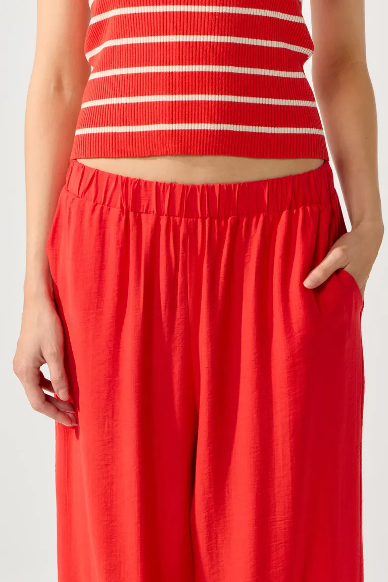 Pantalón recto de corte elegante en tela satinada de Cuesta Blanca en Pantalones para argentina