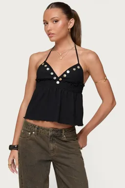 Top halter babydoll iridescente de Edikted en Tops para argentina