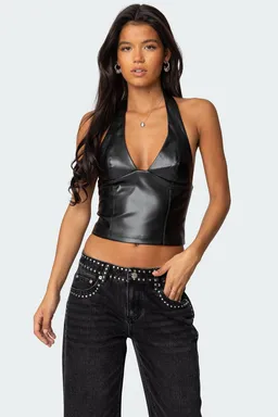 Top halter cuero tana de Edikted en Tops para argentina