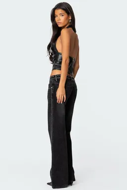 Top halter cuero tana de Edikted en Tops para argentina