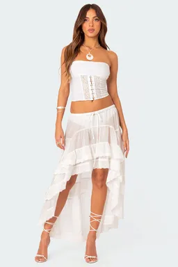 Corset lino con encaje de Edikted en Tops para argentina