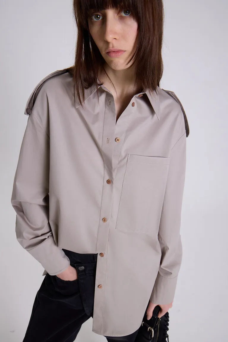 Camisa oversize de algodón con detalles utilitarios de Maria Cher en Camisas para argentina