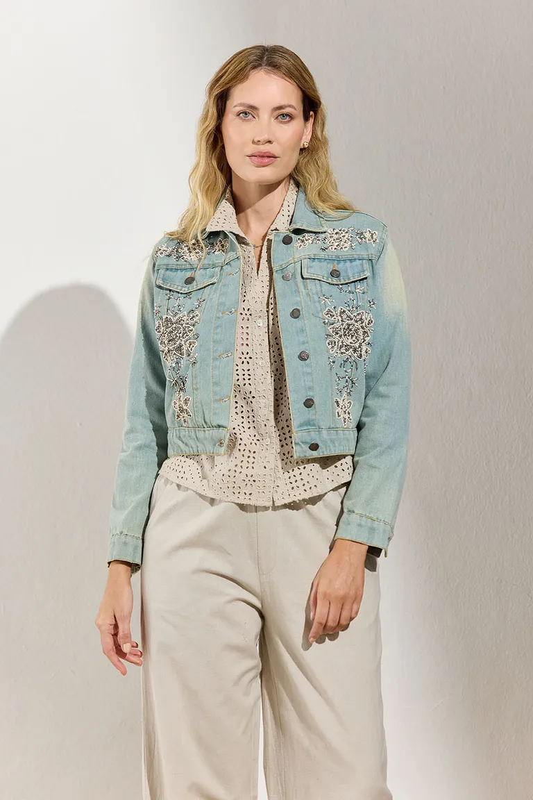 Chaqueta de mezclilla con detalles bordados - Moda femenina argentina de Indiastyle en Chaquetas para argentina
