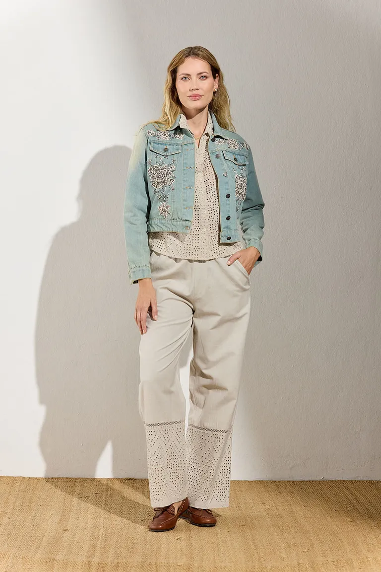 Chaqueta de mezclilla con detalles bordados - Moda femenina argentina de Indiastyle en Chaquetas para argentina
